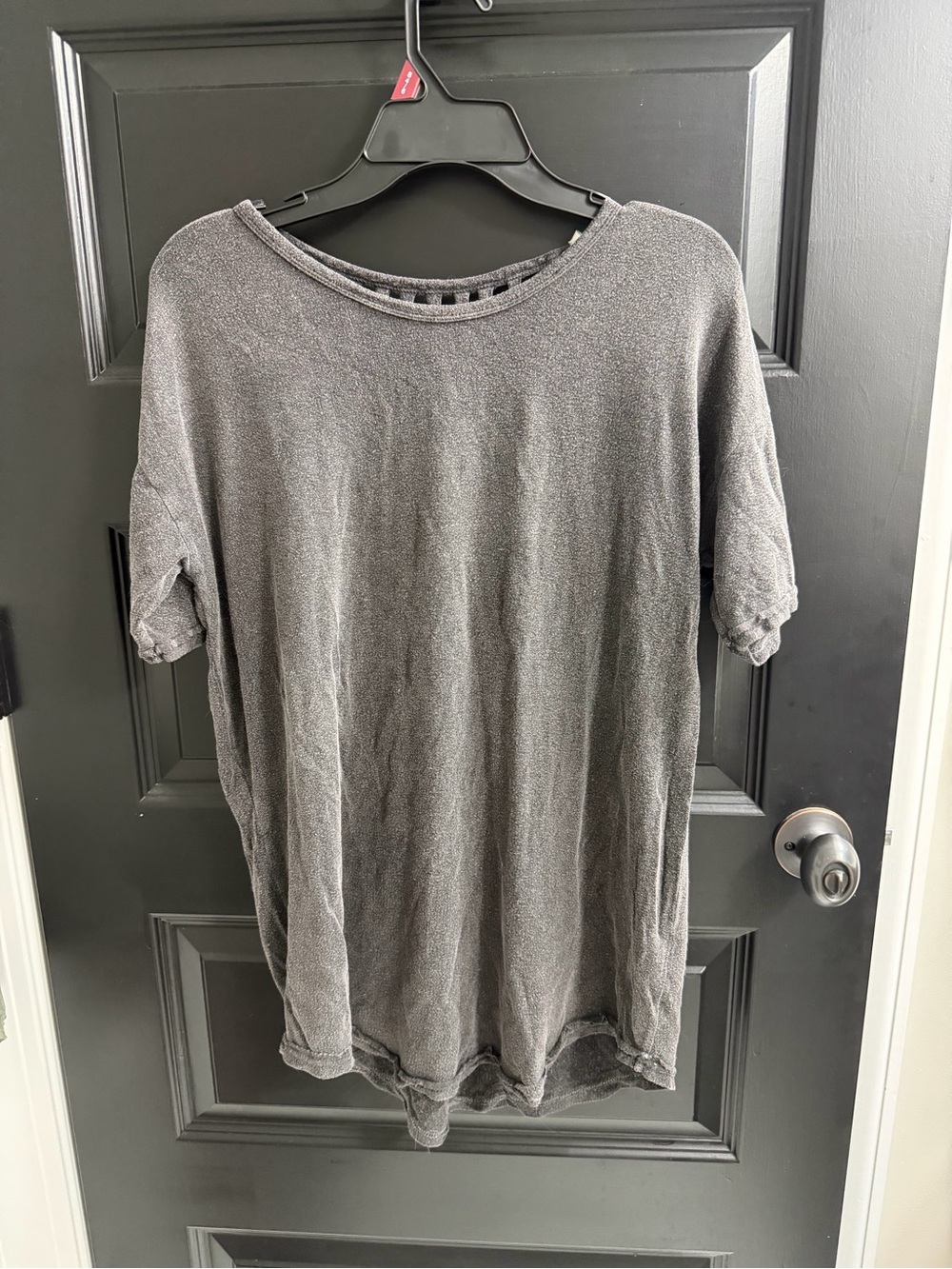 Mono B Gray Open Back Strappy Soft Knit Top Size Small NWT